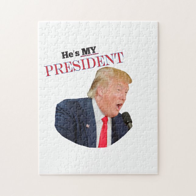 Trump Patriotic 🚗 USA He's My President Jigsaw Puzzle (Vertical)
