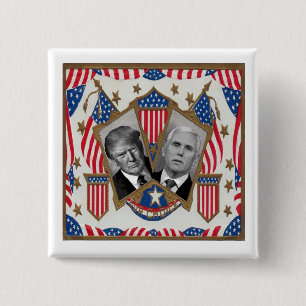 Trump & Pence 15 Cm Square Badge