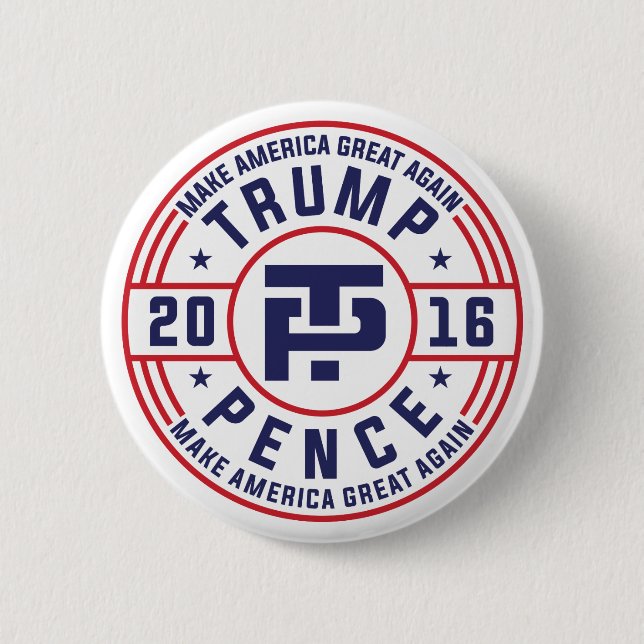 Trump Pence 2016 6 Cm Round Badge (Front)