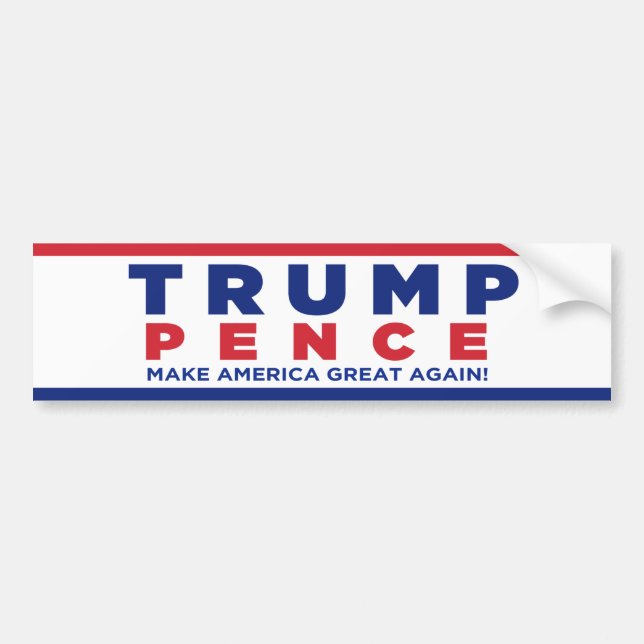 Trump Pence 2016 Election Campaign Bumper Sticker (Front)