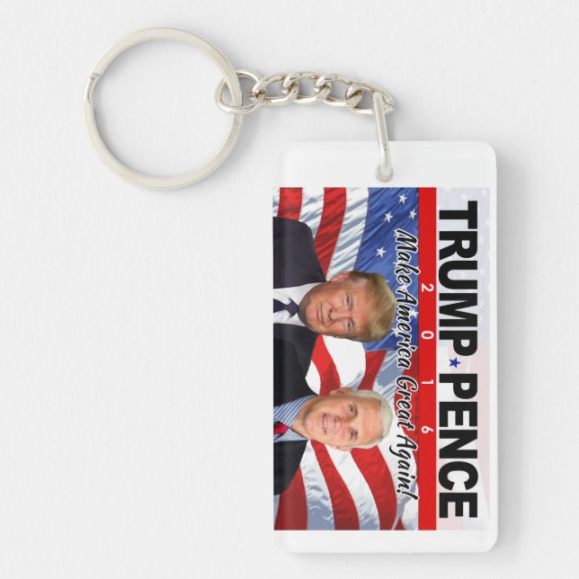 Trump Pence 2016 Photo Key Ring (Front)