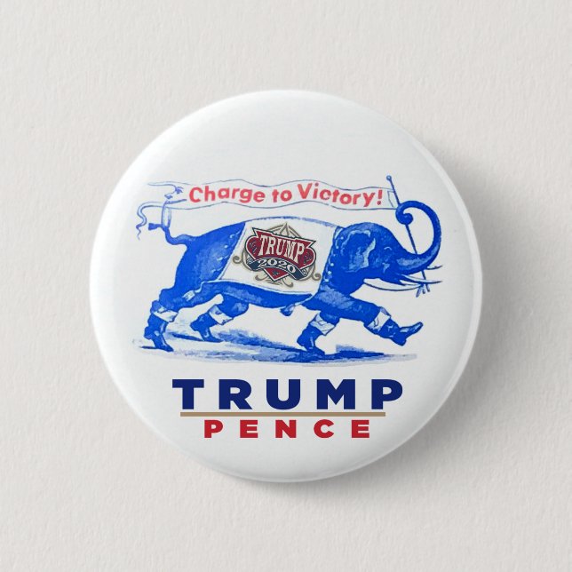 Trump Pence 2020 6 Cm Round Badge (Front)