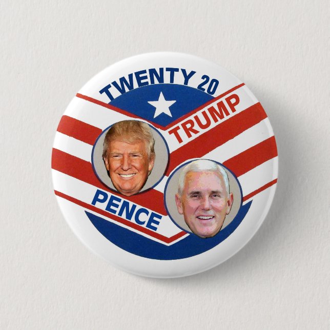 Trump Pence 2020 6 Cm Round Badge (Front)