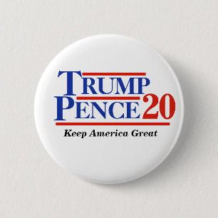 TRUMP PENCE 2020 6 CM ROUND BADGE