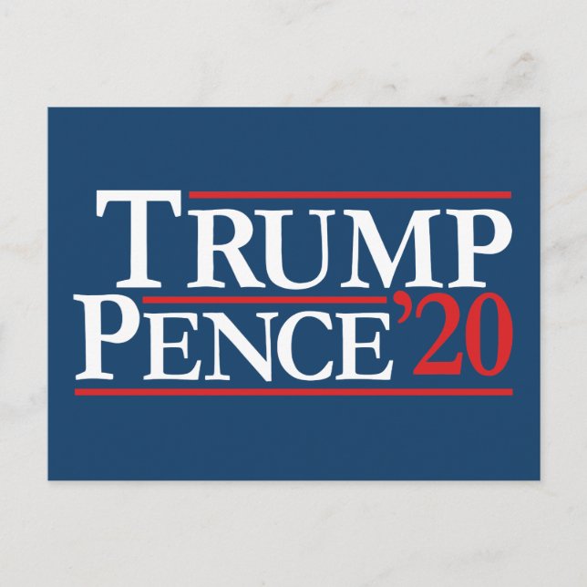 Trump Pence 2020 - Vintage Reagan Design Postcard (Front)