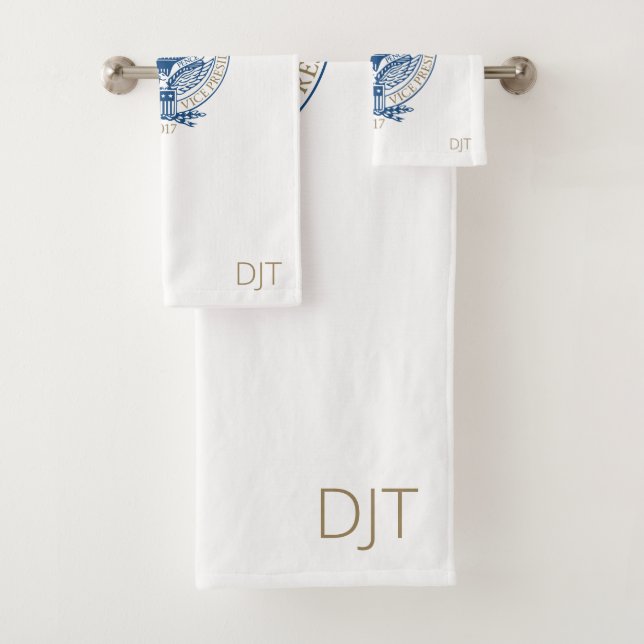 Trump Pence Presidential Inauguration Monogrammed Bath Towel Set (Insitu)