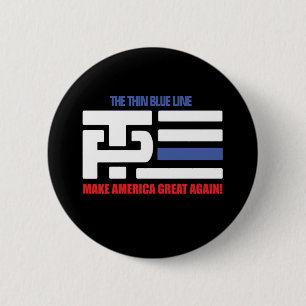 Trump Pence Thin Blue Line 6 Cm Round Badge