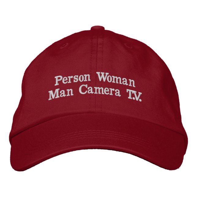 Trump person woman man camera t.v.  hat (Front)