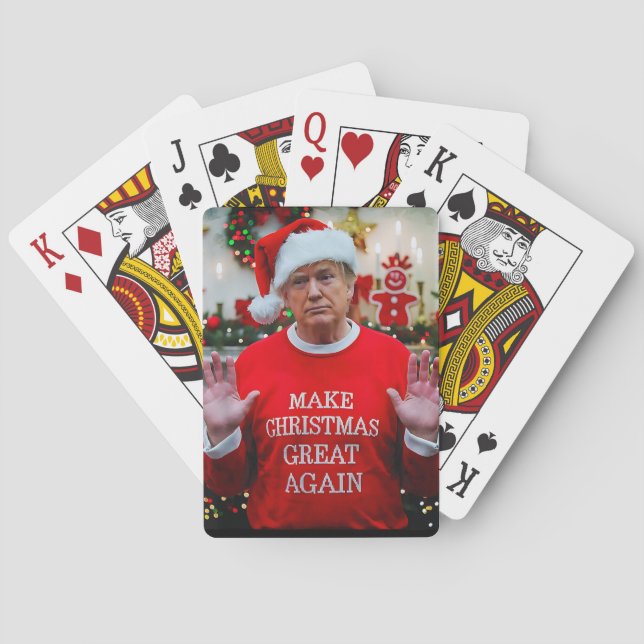 Trump Photo | Trump Make Christmas Great Again  Playing Cards (Back)