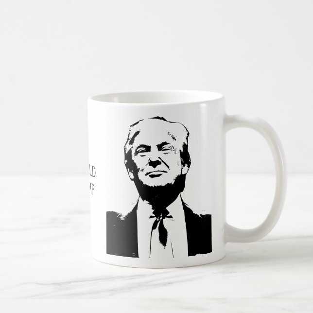 Trump Picture Silhouette Custom Text Coffee Mug (Right)