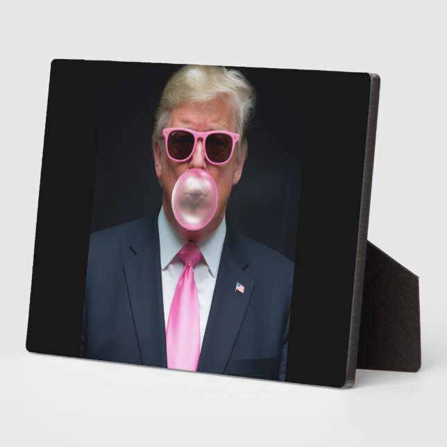 Trump Pink Bubble Gum President 47 USA Plaque (Side)