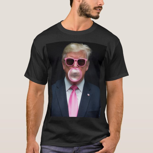 Trump Pink Bubble Gum President 47 USA T-Shirt (Front)