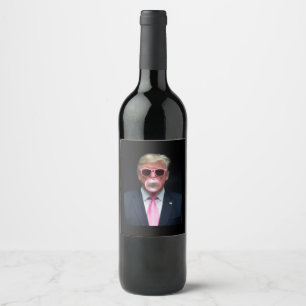 Trump Pink Bubble Gum President 47 USA Wine Label