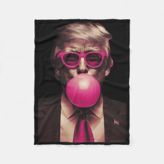 Trump Pink Bubblegum Funny Fleece Blanket