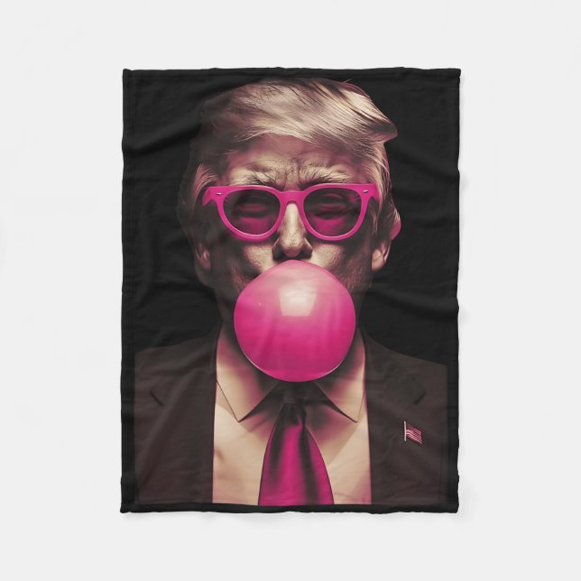 Trump Pink Bubblegum Funny  Fleece Blanket (Front)