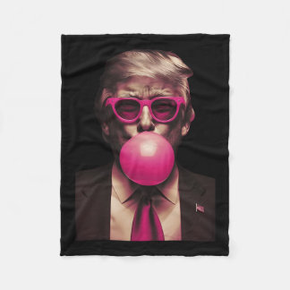Trump Pink Bubblegum Funny  Fleece Blanket
