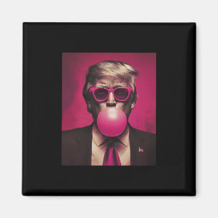 Trump Pink Bubblegum Trump Blowing Bubble Gum Vote Magnet