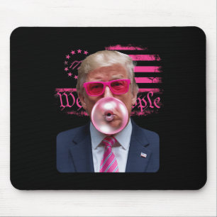 Trump Pink Gles Bubble Gum 4th Of July American Fl Mouse Pad