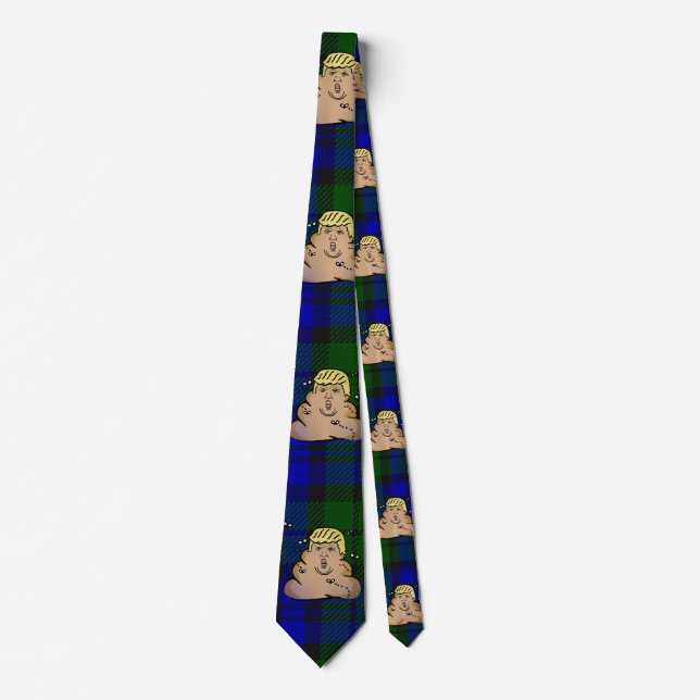 trump plaid poop tie (Front)