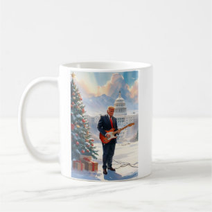 Trump playing Electric Guitar Christmas US Capitol Coffee Mug