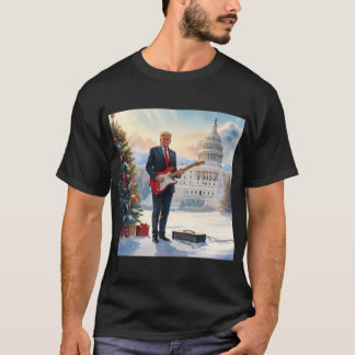 Trump playing Electric Guitar Christmas US Capitol T-Shirt
