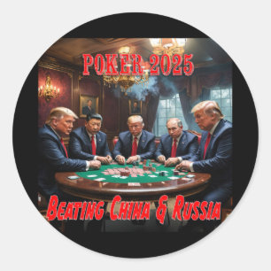 Trump Poker 20251 Classic Round Sticker