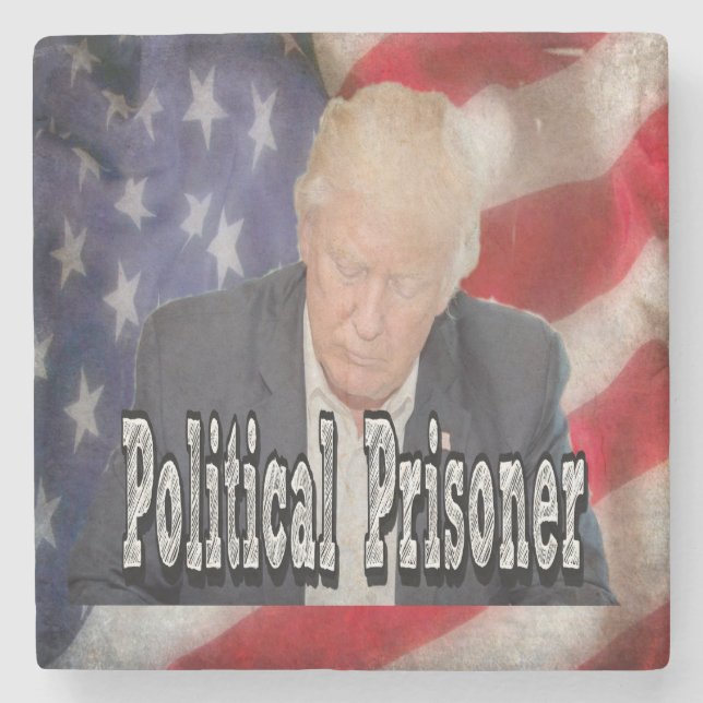 Trump Political Prisoner Stone Coaster (Front)