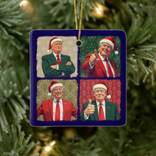Trump Pop Art Christmas Ornament Patriotic