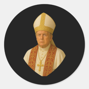 Trump Pope Graphic – Funny Political Design Classic Round Sticker