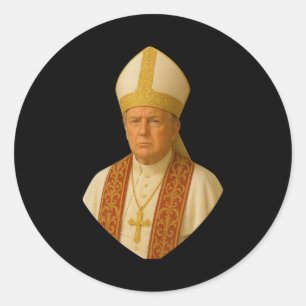 Trump Pope Graphic – Funny Political Design Classic Round Sticker