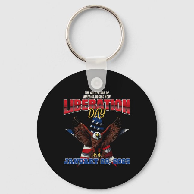Trump Potus 47th Declares 125 Liberation Day  Key Ring (Front)