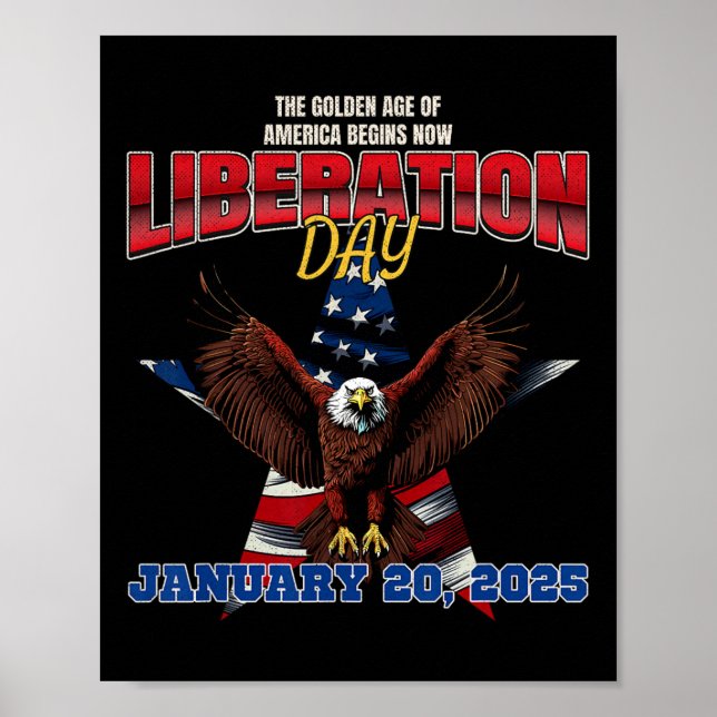 Trump Potus 47th Declares 125 Liberation Day  Poster (Front)