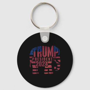 Trump President 2024 Elephant Republican Key Ring