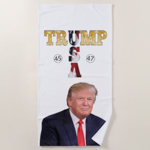 Trump President 45 47 Beach Towel