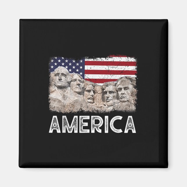 Trump President 45th Rushmore Mount American Flag  Magnet (Front)