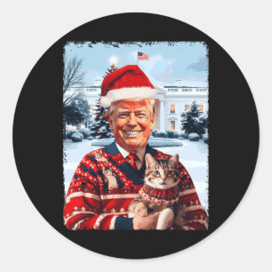 Trump President 47th Make Christmas Great Again Tr Classic Round Sticker