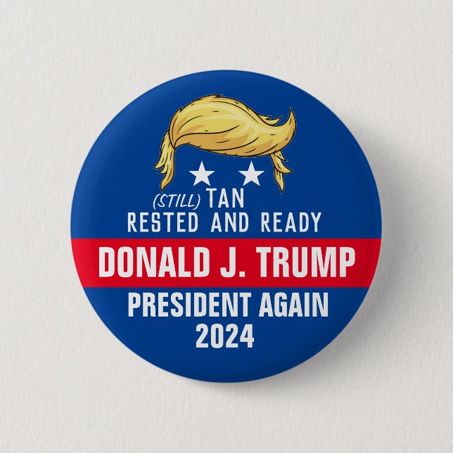 Trump President Again 2024 6 Cm Round Badge (Front)