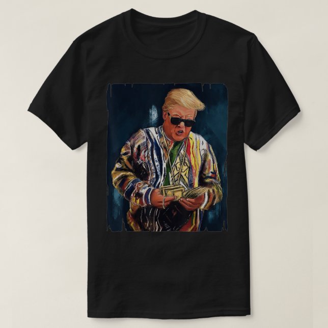 Trump President counting money Funny  T-Shirt (Design Front)