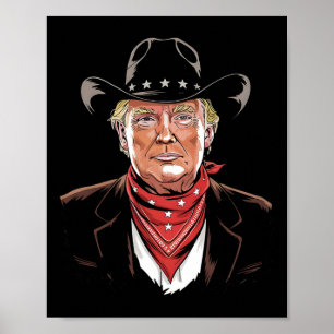 Trump President Cowboy Patriotic Poster