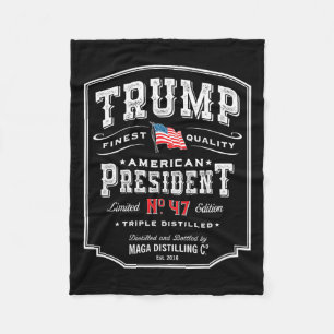 Trump President N 47 Vintage Whiskey Usa  Fleece Blanket