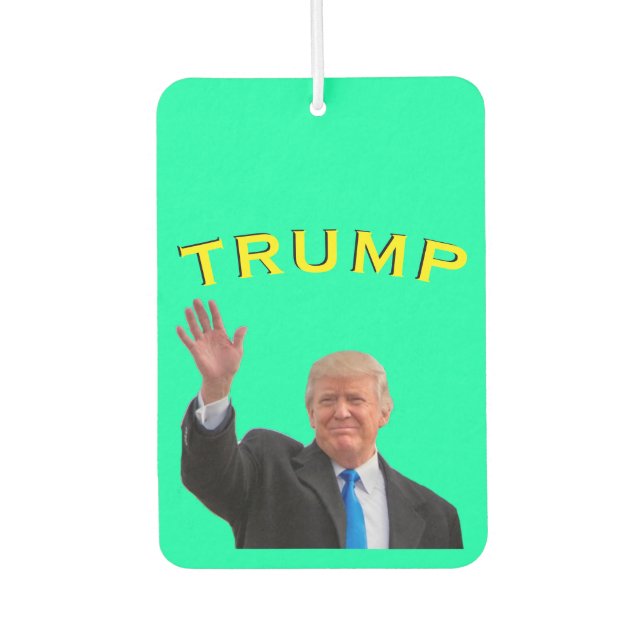Trump President Portrait 🇺🇸😁 Waving Car Air Freshener (Front)