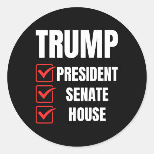 Trump President Senate House Classic Round Sticker