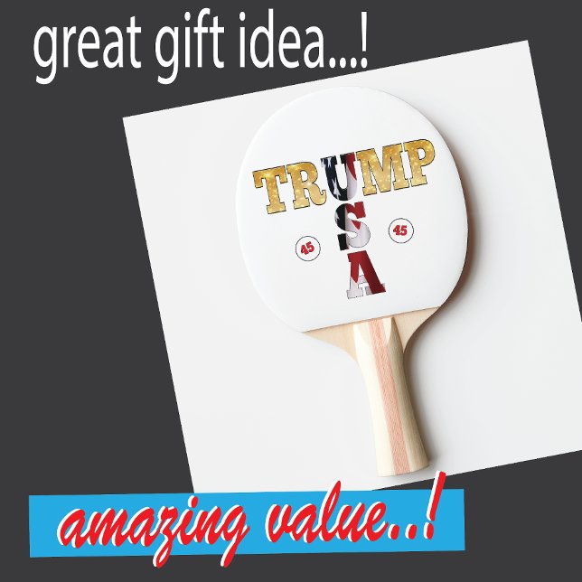 Trump Presidential 💪 Gold  Ping Pong Paddle (Creator Uploaded)
