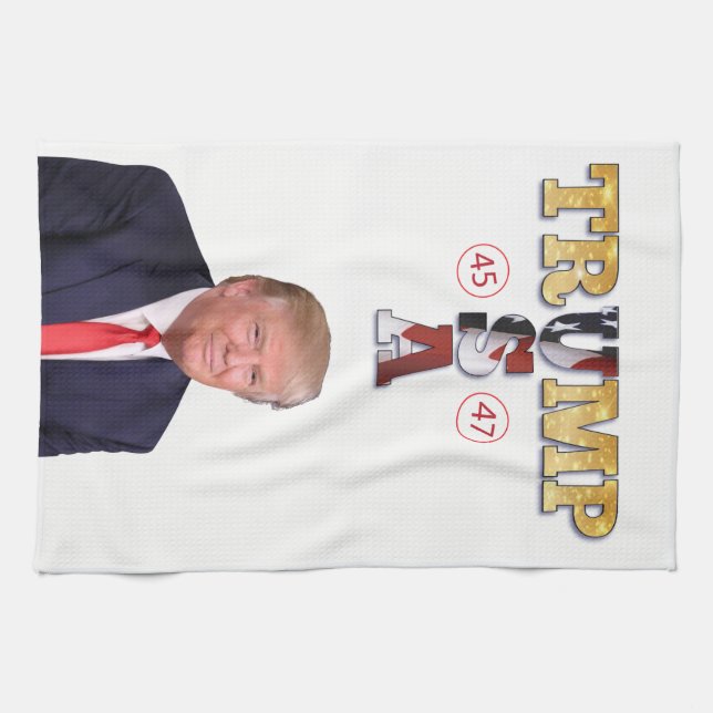Trump Presidential 💪 Gold  Tea Towel (Horizontal)