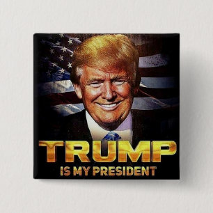 TRUMP PROUD 15 CM SQUARE BADGE