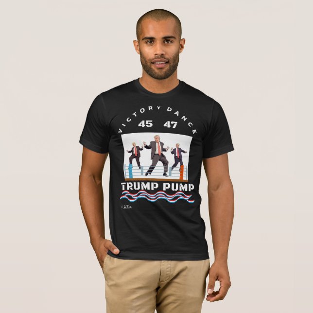 Trump Pump Victory Dance Black T-Shirt (Front Full)