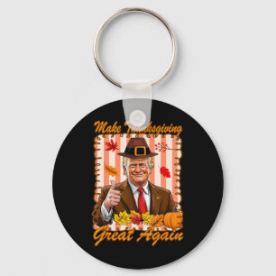 Trump Pumpkin Funny Make Thanksgiving Great Again Key Ring