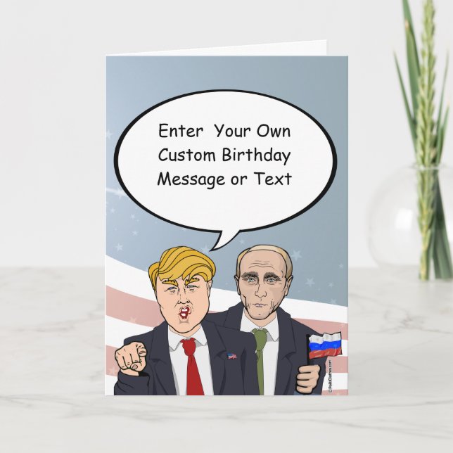 Trump Putin Birthday Card - Customise Your Message (Front)