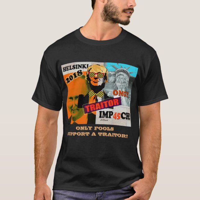 Trump Putin Helsinki Treason Collage T-shirt (Front)
