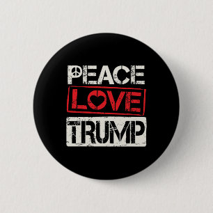 Trump Re-election Peace Love Trump 6 Cm Round Badge